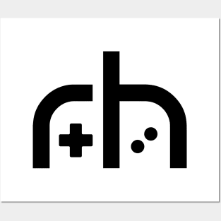 Retro Handhelds Logo Black on White Posters and Art